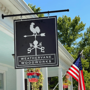 weathervane woodwork shop sign Historic Downtown Springboro Ohio